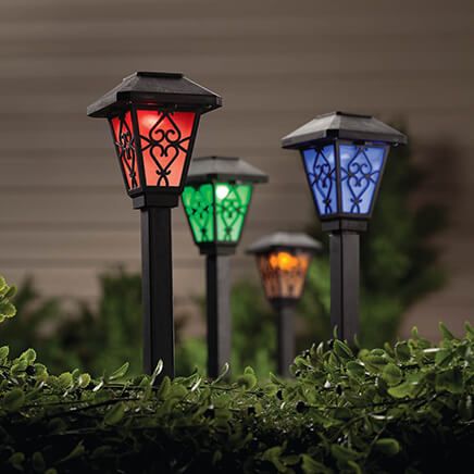 Black Color Changing Solar Lights, Set of 6-360504