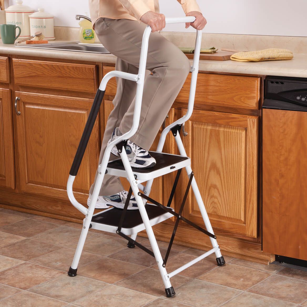 Step Ladder with Handles By LivingSURE™ + '-' + 360948