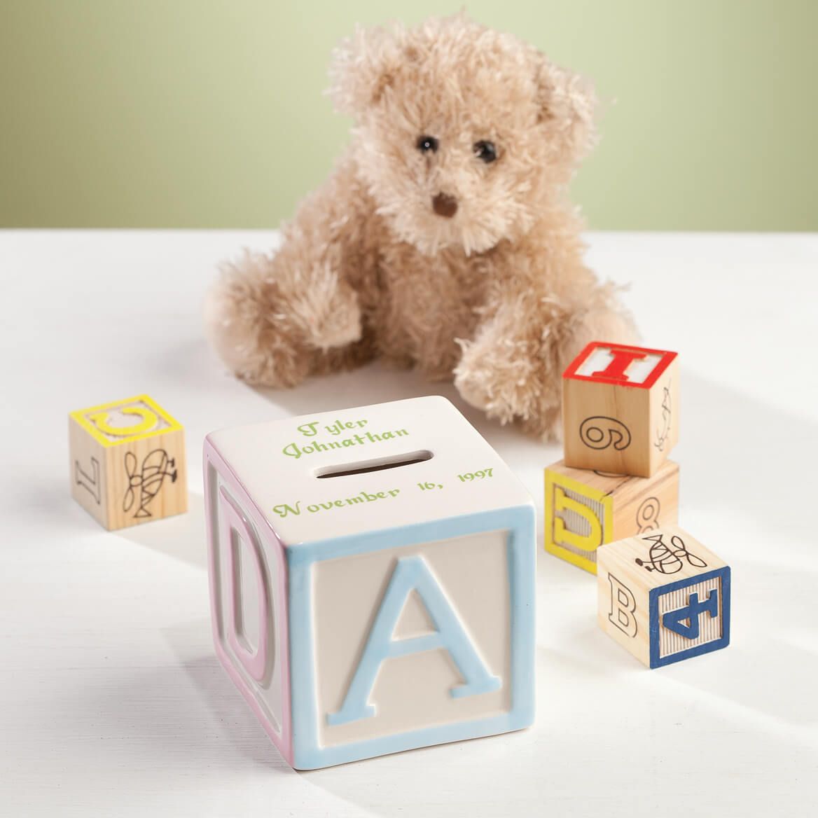 Personalized Baby Block Coin Bank + '-' + 361778