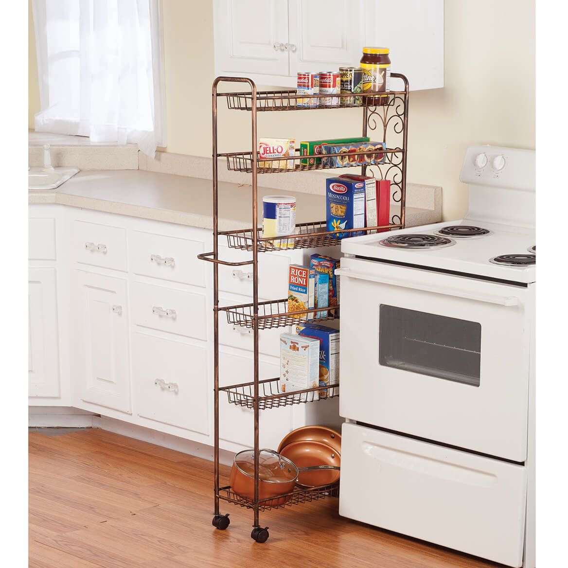 Rolling Antique Wire Slim Storage Cart by Home Marketplace + '-' + 362490