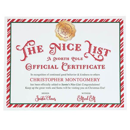 View product details for Personalized Santa Nice List Certificate