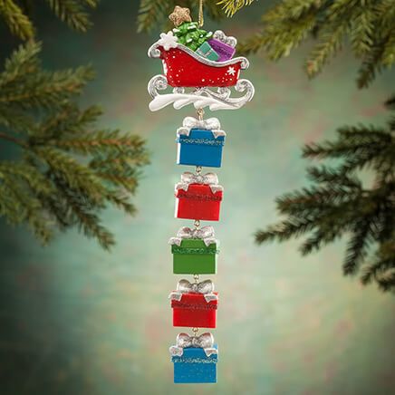 Sleigh and Gifts Dangle Ornament-364392