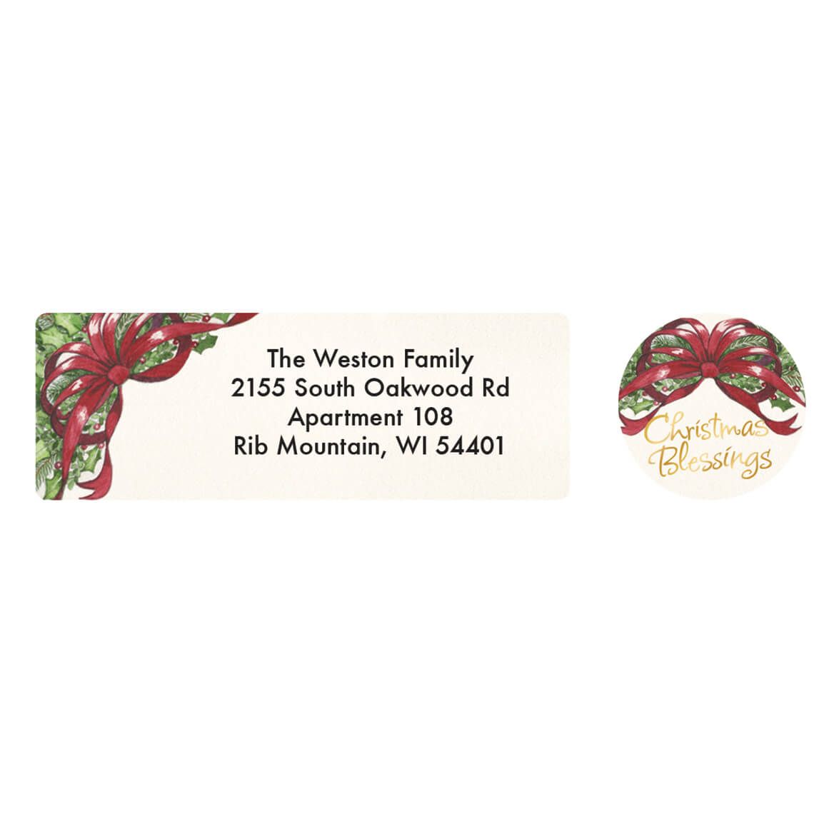 Personalized Christmas Blessings Address Labels & Seals, Set of 20