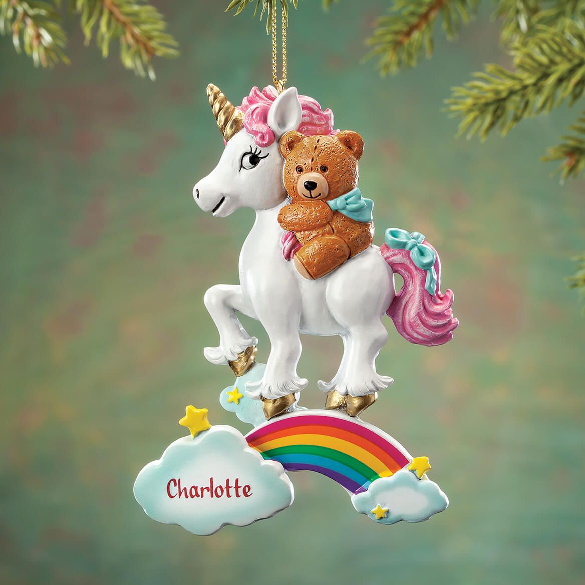 Personalized Teddy Bear & Unicorn Ornament + '-' + 368110