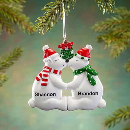 Personalized Kissing Polar Bear Couple Ornament-368177