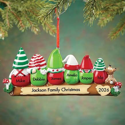 View product details for Personalized Gnome Family Ornament