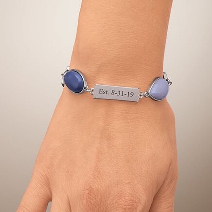 Personalized Blue Stone and Lace Agate Bracelet-369352