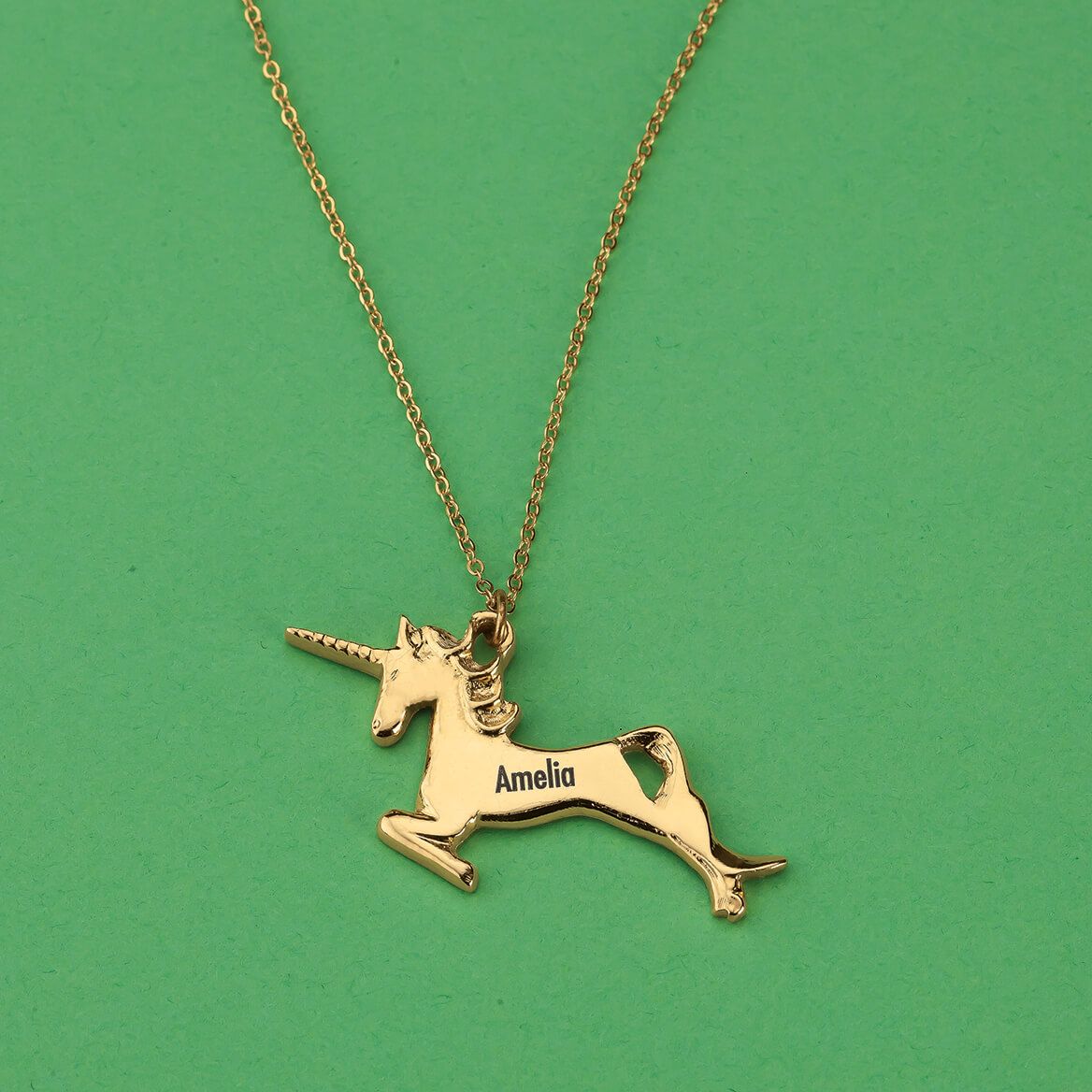 Personalized Children's Goldtone Unicorn Necklace + '-' + 369439