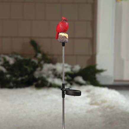 Red Solar Cardinal Yard Stake-369541