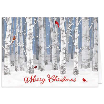 Personalized Snowy Birch Christmas Cards Set of 20-370189