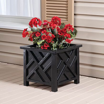 Black Chippendale Planters, Set of 2-370380