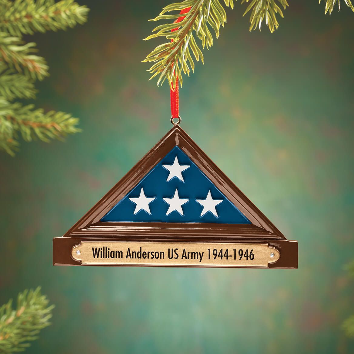 Personalized Flag Display Case Ornament + '-' + 370423