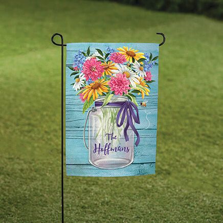 Personalized Mason Jar Floral Garden Flag-370558