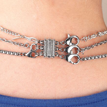 Layered Necklace Spacer with Magnetic Clasp 2 Piece Set-370953