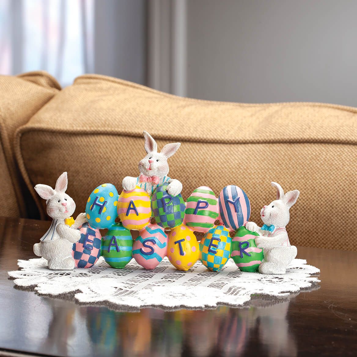 Resin Happy Easter Bunny Table Sitter by Holiday Peak™
