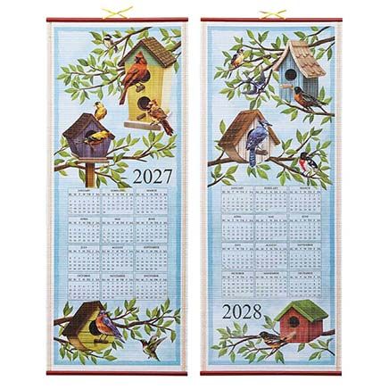 Birds Houses Scroll Calendar-371695