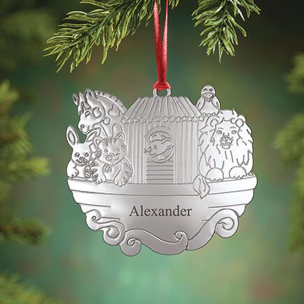 Personalized Silver-Tone Noah's Ark Ornament-371994