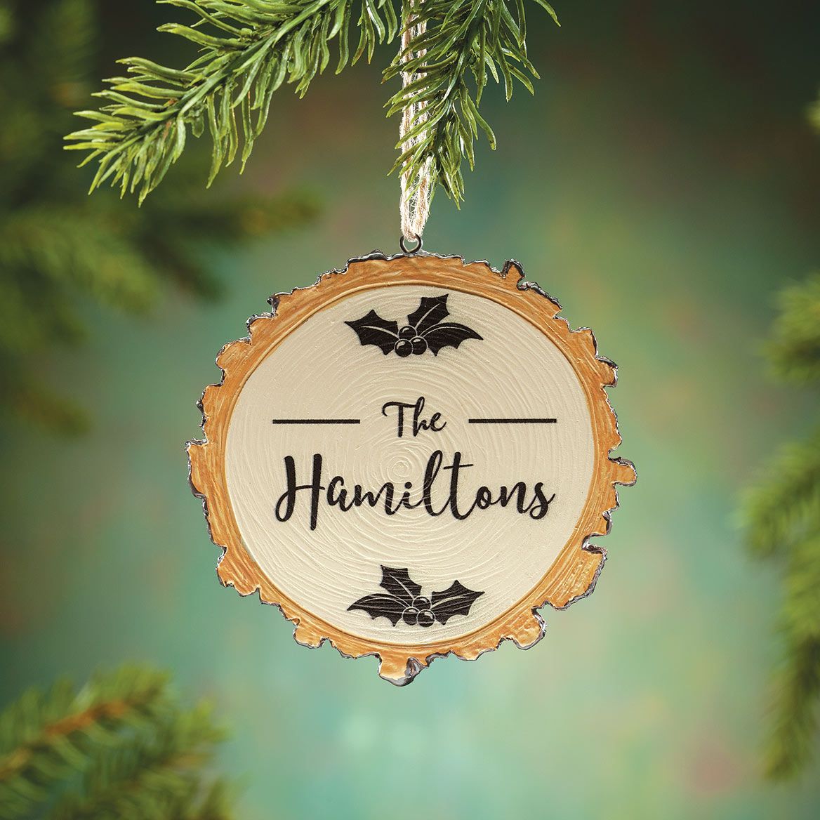 Personalized Christmas Resin Wood Slice Ornament + '-' + 372088
