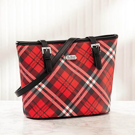 B.Amici™ Expressions Saffiano Plaid Tote Bag-372202