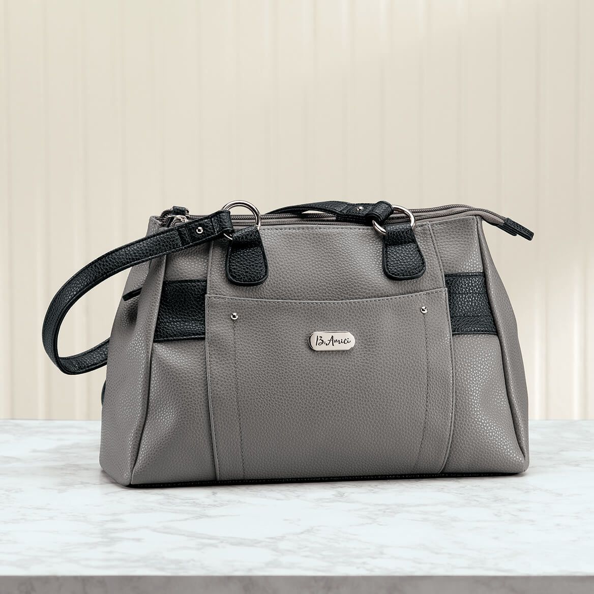 B. Amici™ Nicole RFID Greenwich Multi Pocket Leather Satchel + '-' + 372212