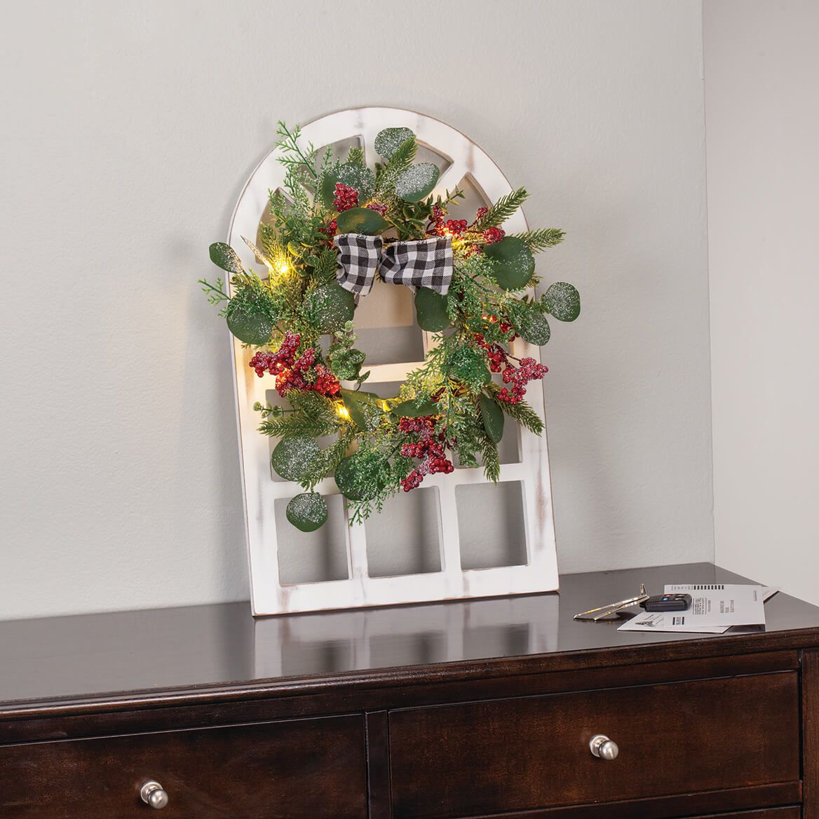 Christmas Window Frame with Eucalyptus Wreath + '-' + 372440