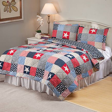 Americana Quilted Bedspread and Sham Set by OakRidge™-372550