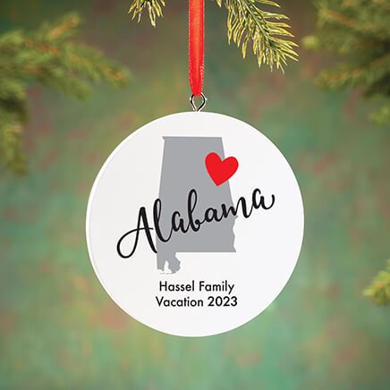 View product details for Personalized Home State Love Ornament