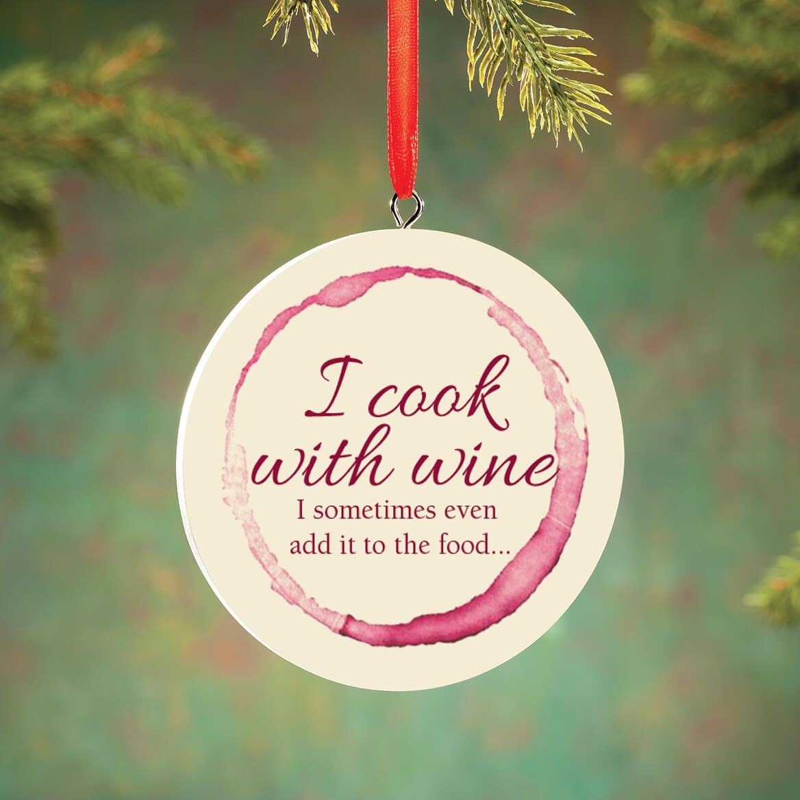 Personalized I Cook With Wine Ornament + '-' + 372723