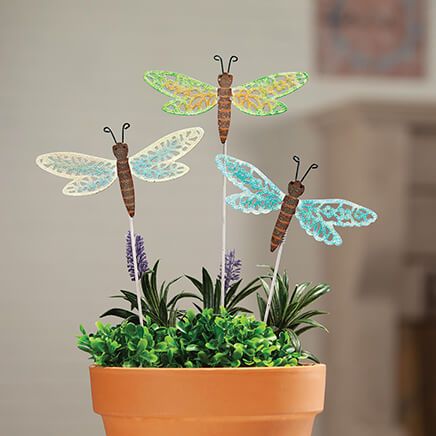 Metal Dragonfly Stakes, Set of 3 by Fox River™ Creations-372750