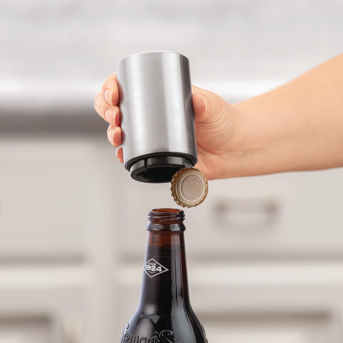 Stainless Steel Easy-Push Bottle Opener + '-' + 372991