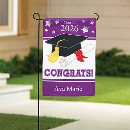 Personalized School Colors Graduation Garden Flag-373049