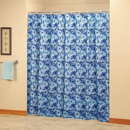 Chrysanthemum Shower Curtain Set of 12 Hooks-373201