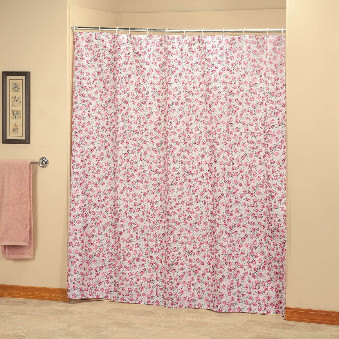 Roses Shower Curtain with Set of 12 Hooks + '-' + 373202
