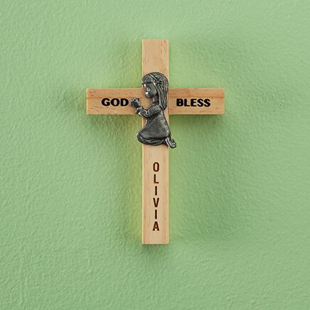 Personalized Praying Children Wooden Crosses-373246