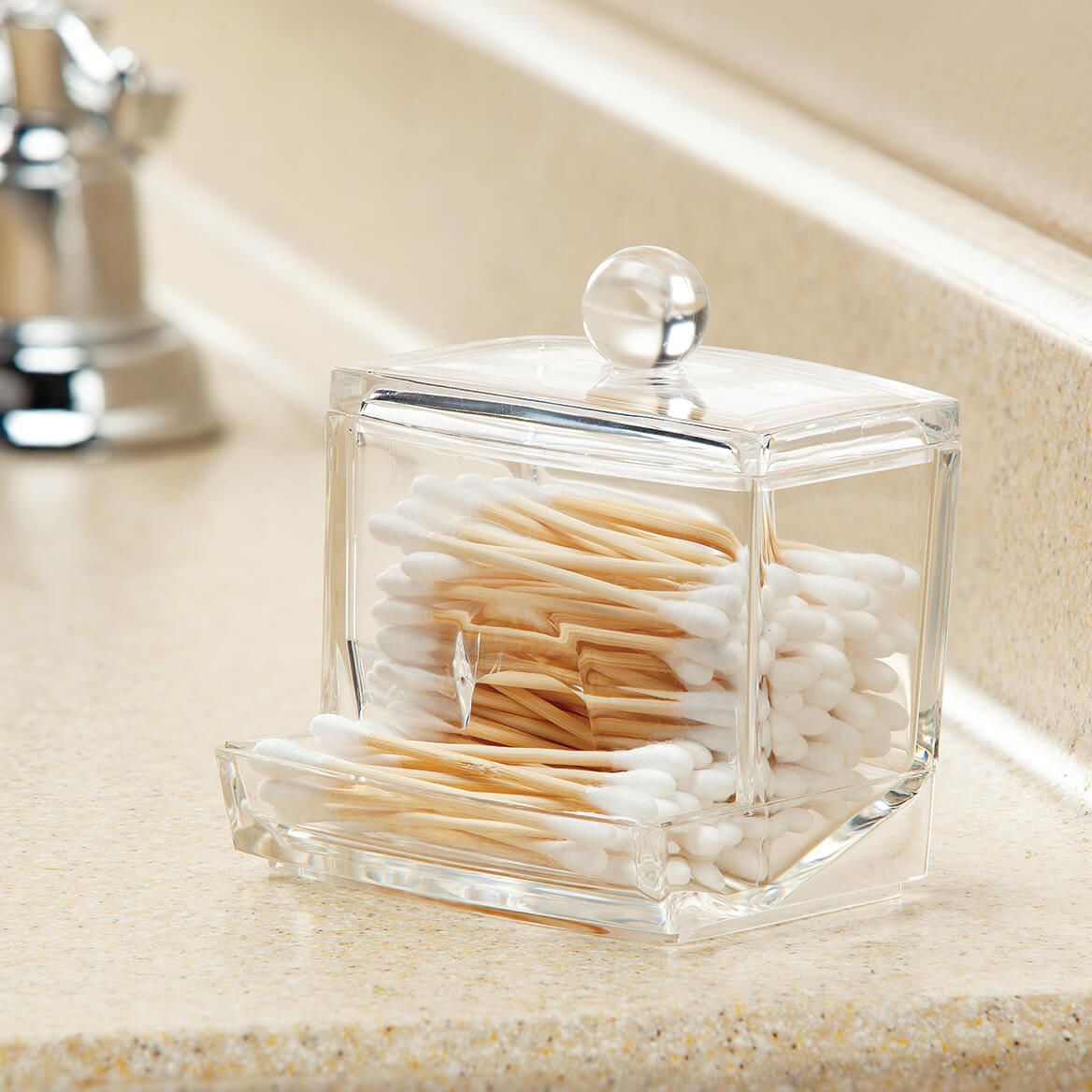 Clear Acrylic Cotton Swab Dispenser + '-' + 373261