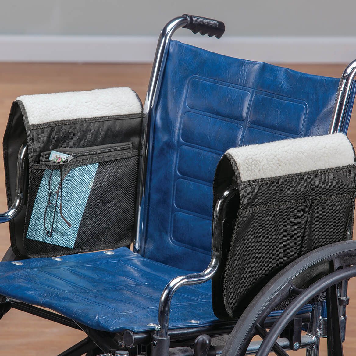 Sherpa Wheelchair Armrest Covers with Pouch by LivingSURE™ + '-' + 373321