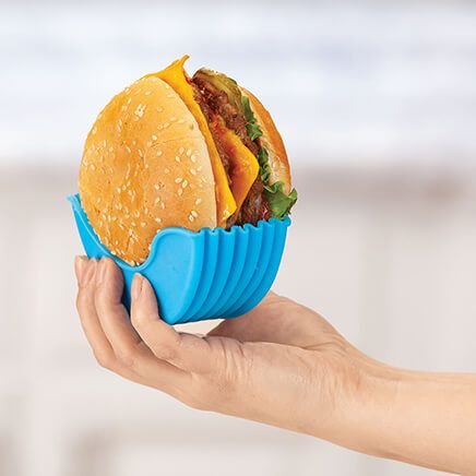 Silicone Hamburger/Sandwich/Donut Holders, Set of 4-373425