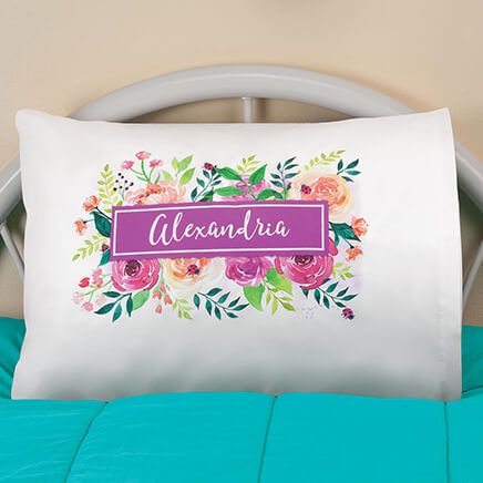 Personalized Watercolor Floral Pillowcase-373526