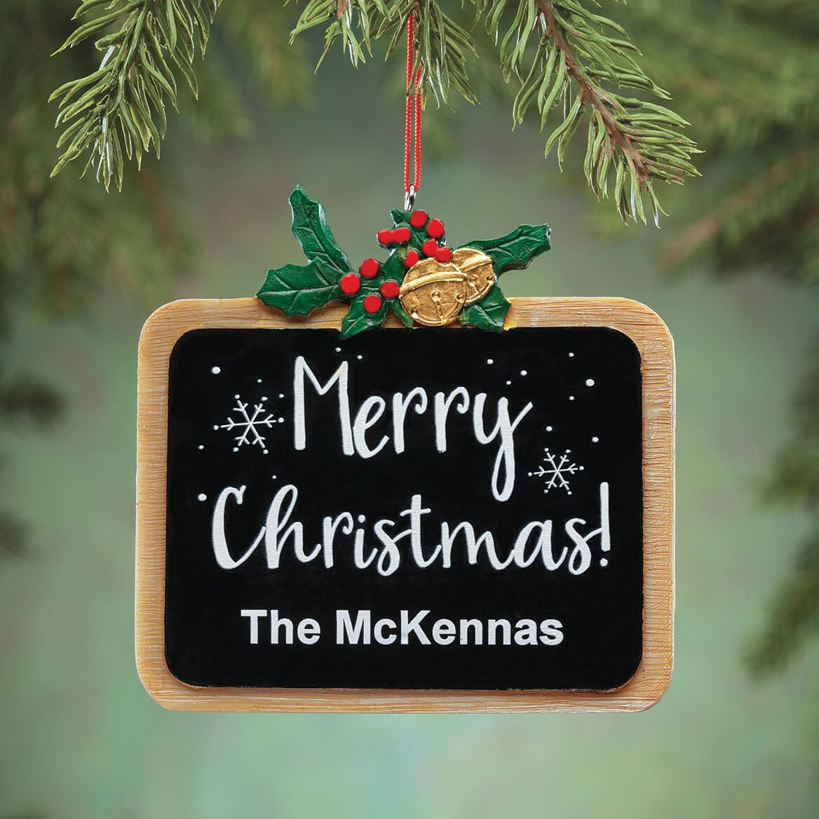 Personalized Merry Christmas Chalkboard Ornament + '-' + 373660