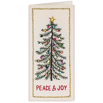 Personalized Beaded Tree Christmas Card Set of 20-373676