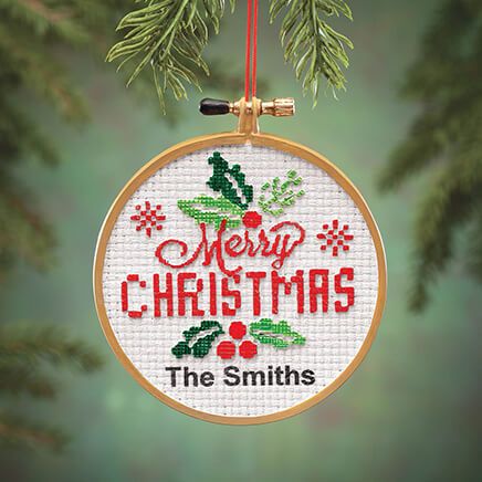 Personalized Merry Christmas Cross Stitch Ornament-373824