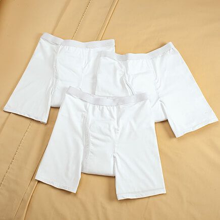 Men's 10 oz. Incontinence Boxer Briefs, 3-Pack, White-373840