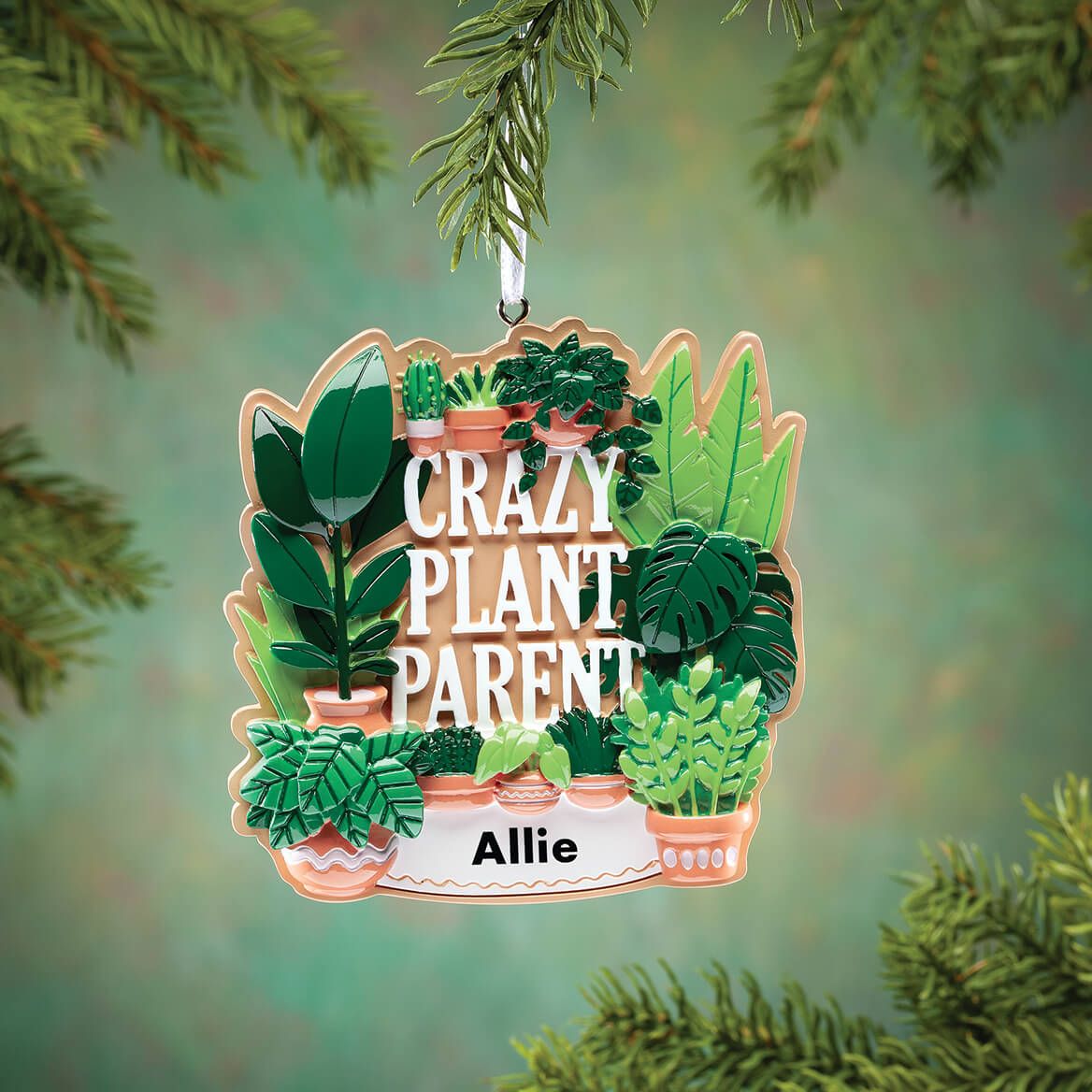 Personalized Crazy Plant Parent Ornament + '-' + 374084