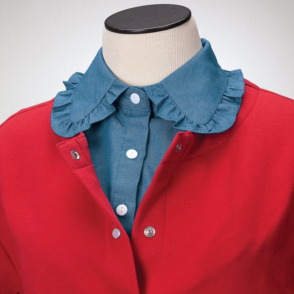 Chambray Ruffle Collar Blouse Dicky + '-' + 374094