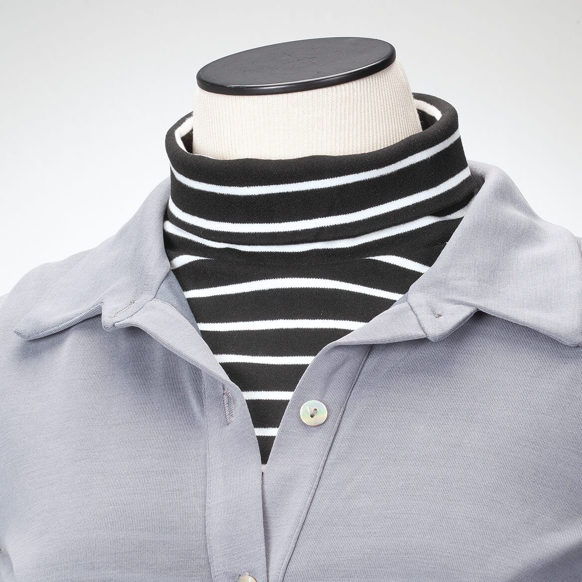 Striped Fleece Mock Turtleneck Dicky + '-' + 374097