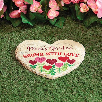 Personalized Heart-Shaped "Grown with Love" Garden Stone-374112