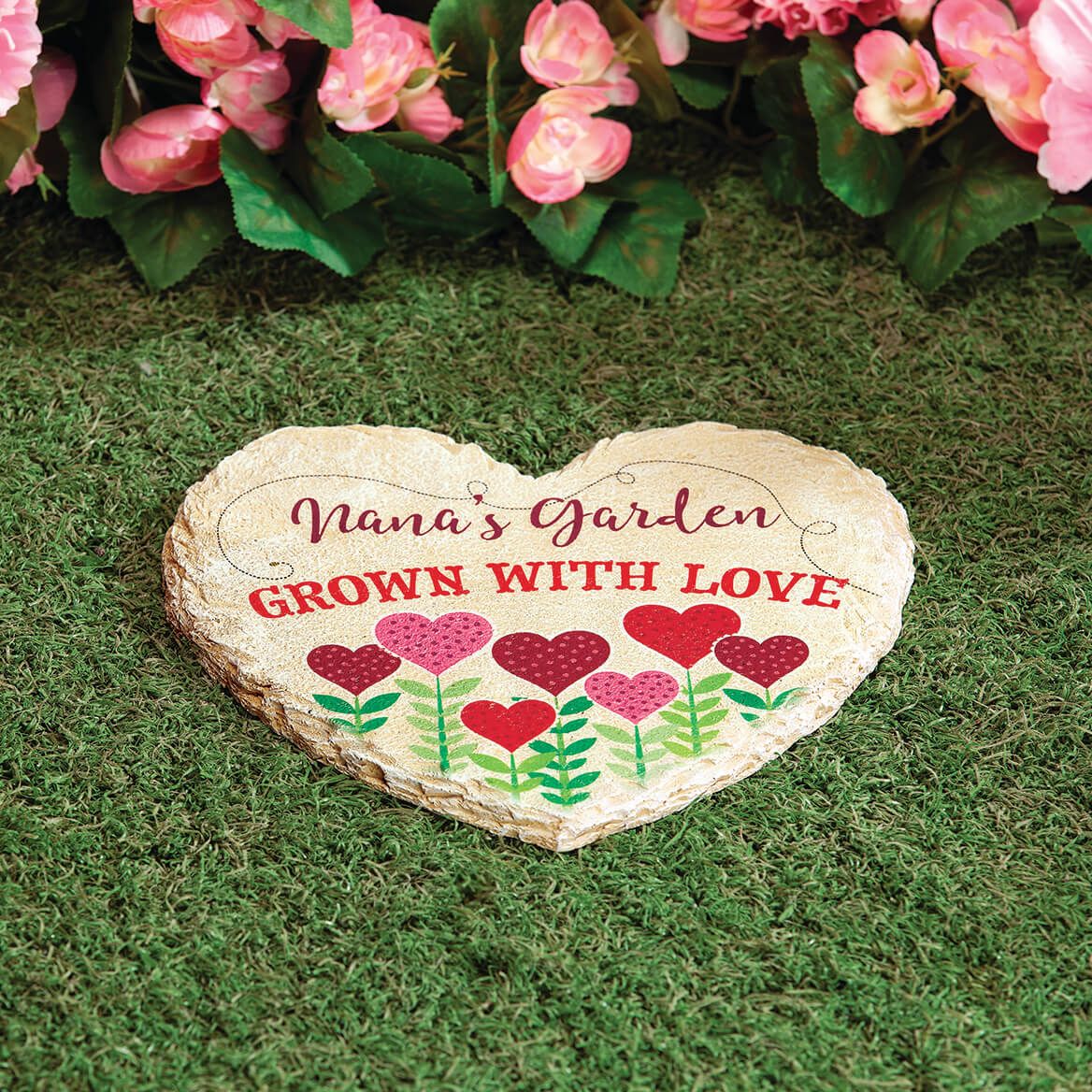 Personalized Heart-Shaped "Grown with Love" Garden Stone + '-' + 374112