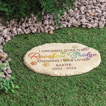 Personalized Oval Rainbow Bridge Pet Memorial Garden Stone-374118