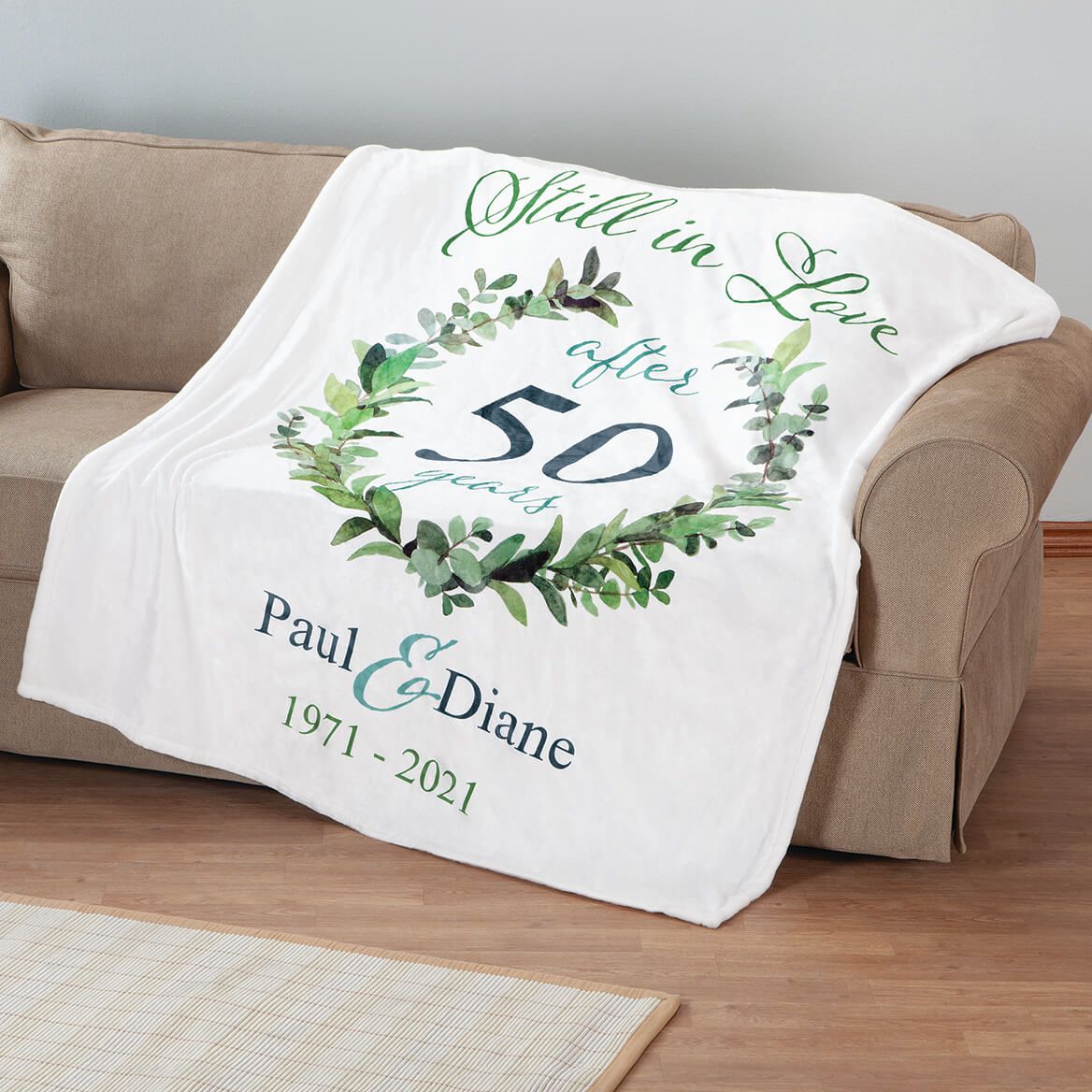 Personalized Anniversary Throw Blanket + '-' + 374173