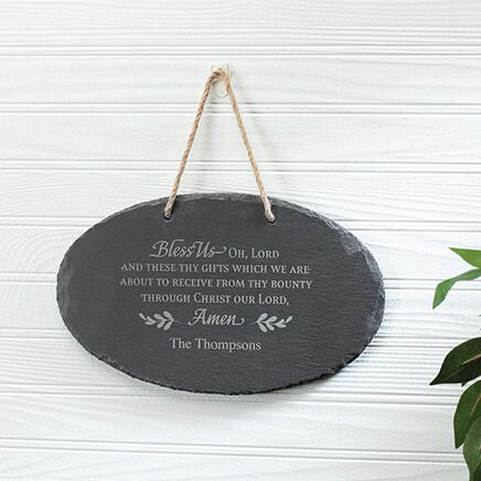 Personalized Bless Us Oh Lord Prayer Slate-374207